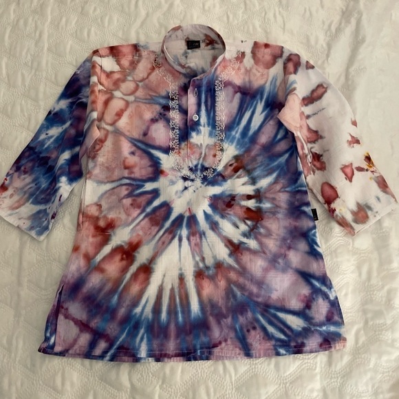 Girls hand crafted tie dyed tunic top - Picture 1 of 8